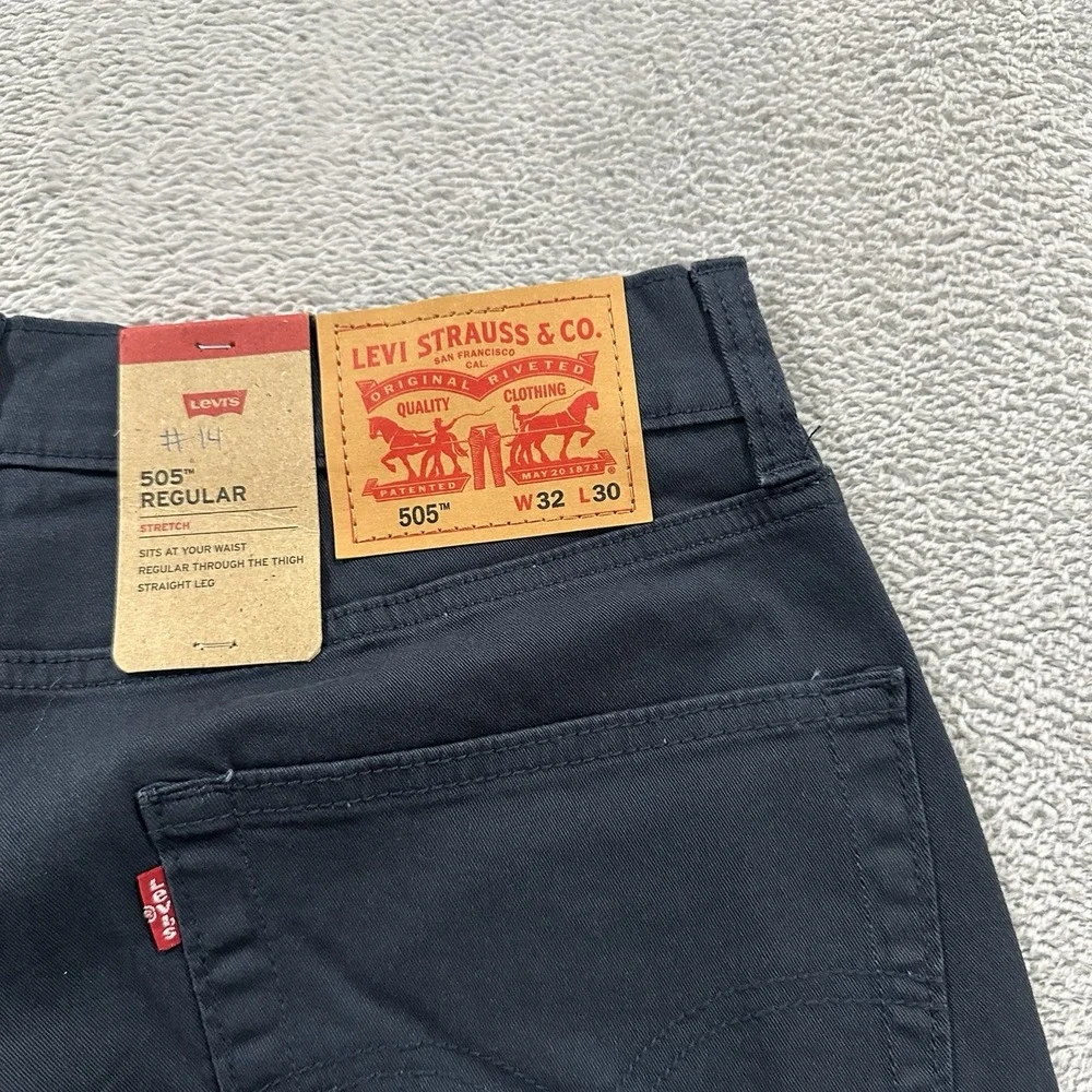 Levi's 505 Jeans Mens 32x30 Straight Mid Rise Premium Soft Twill Normcore Blue